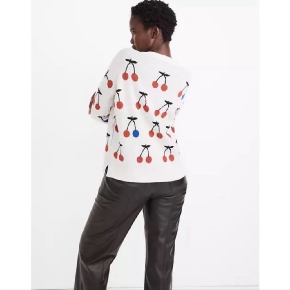 Madewell cherry sweater XS